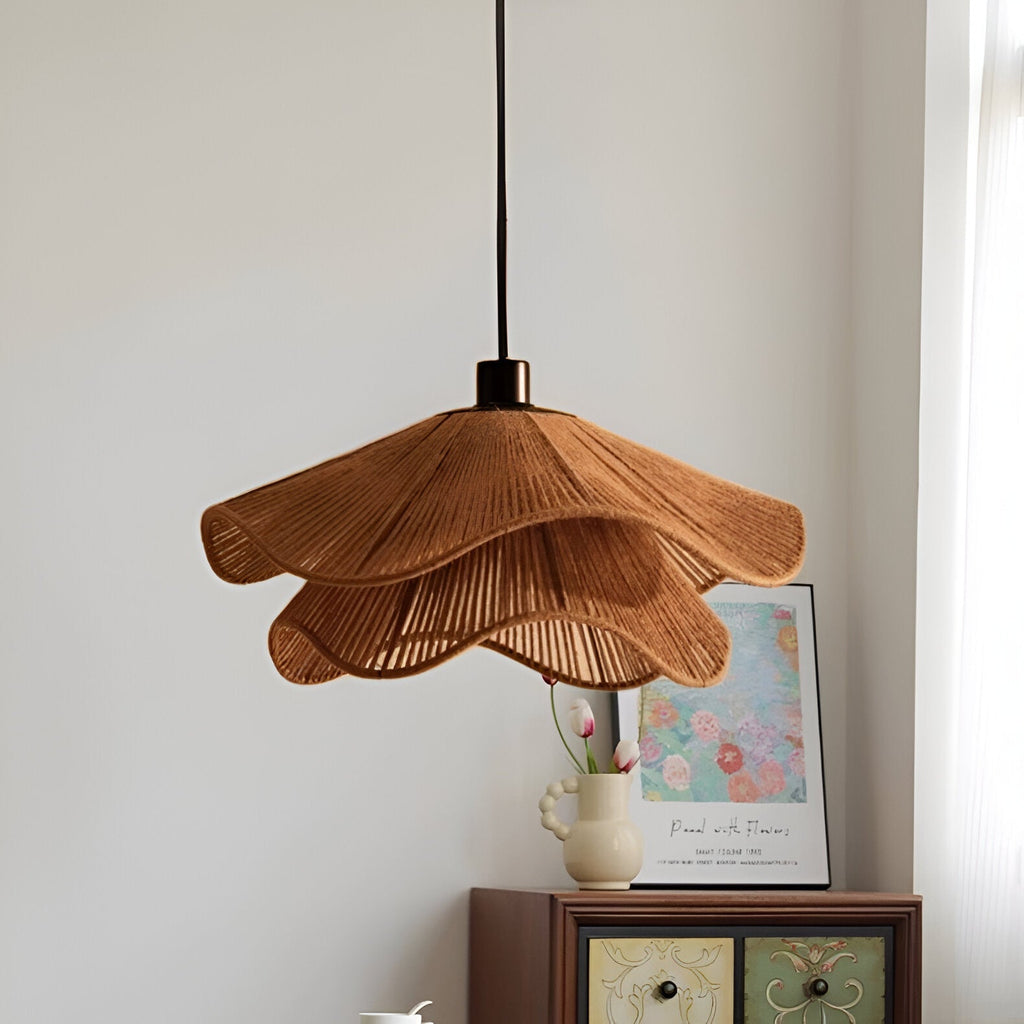 Cape Points Boho Natural Jute Fiber Pendant Light