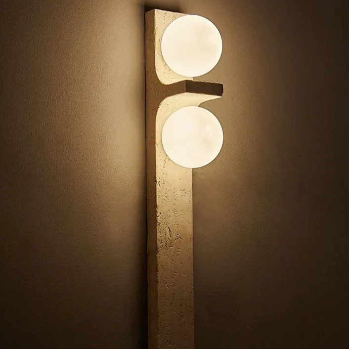 Long Strip Stone Travertine Wall Light