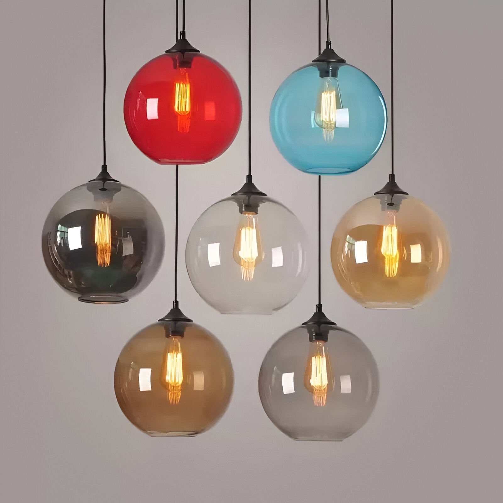 Glass Stone Lampshade Pendant Light