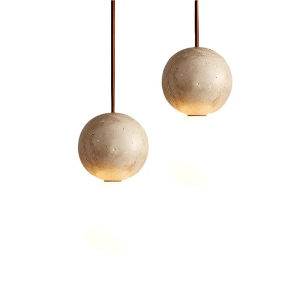 Travertine Stone Cream Retro Minimalist LED Pendant Light