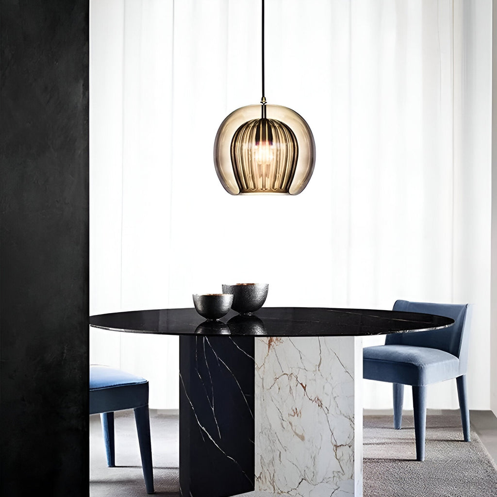 Retro Glass Globe Shape Pendant Light