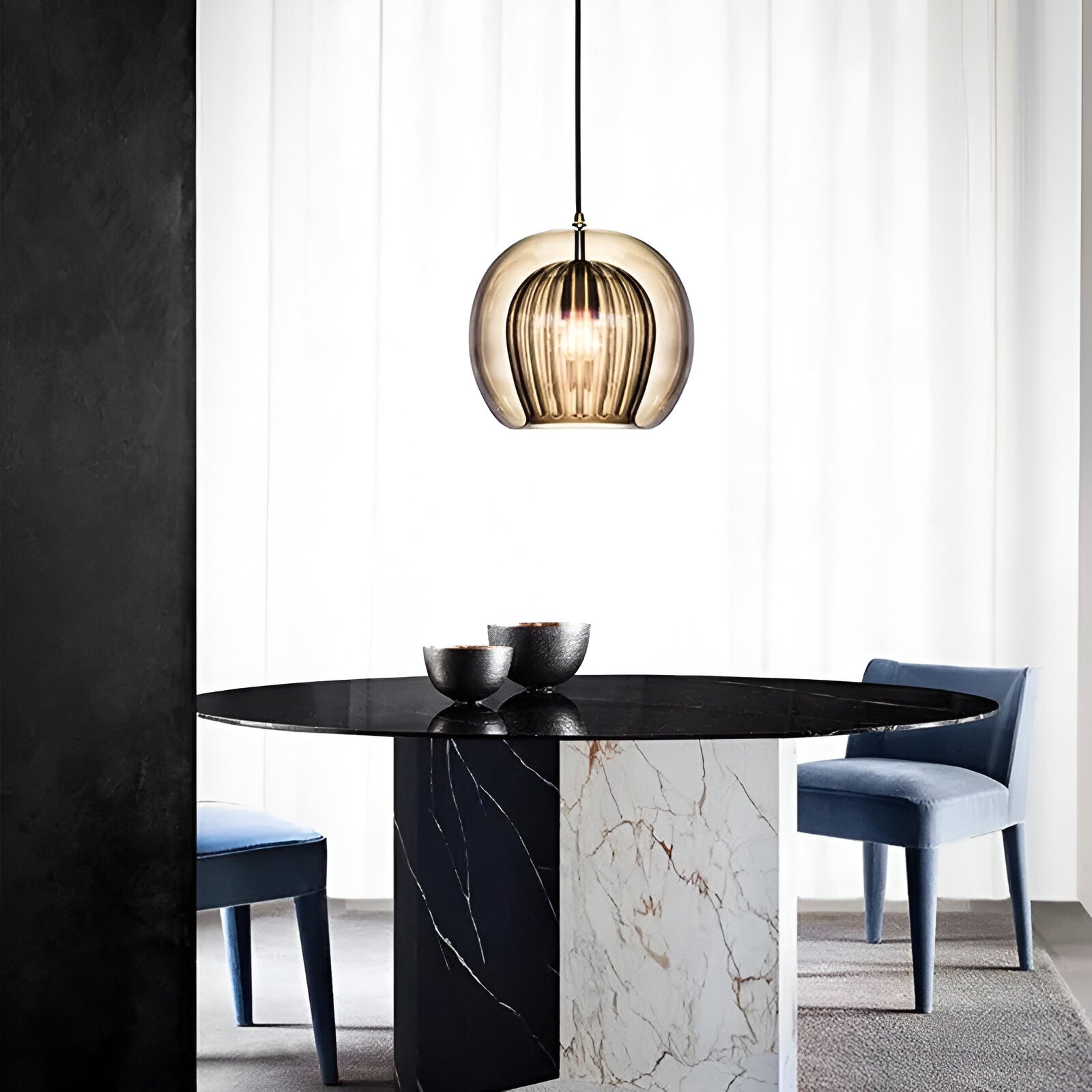 Retro Glass Globe Shape Pendant Light