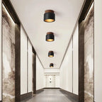 Travertine Mounted Black Stone Ceiling Light Fixture