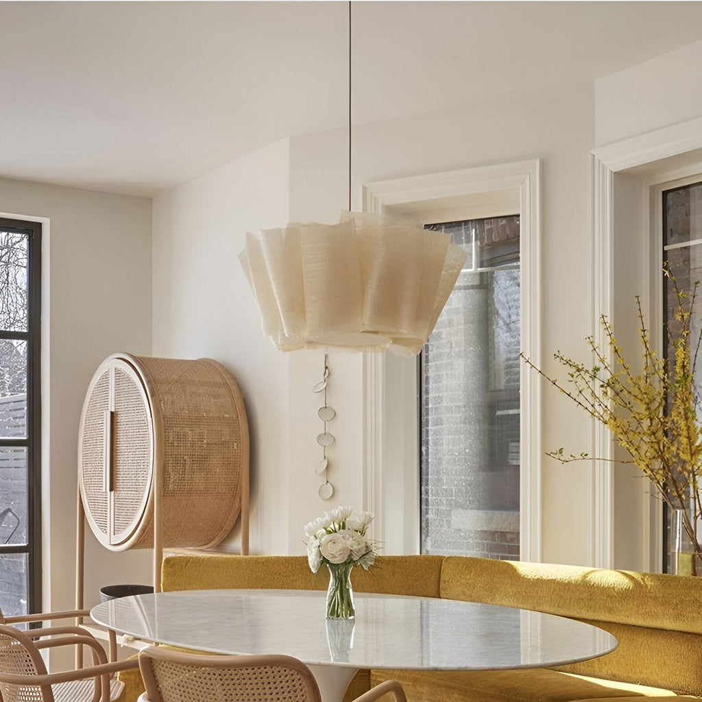 Nordic Creamy Fabric Shade Ainara Pendant Light
