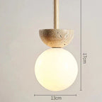 Round Travertine LED Pendant Light
