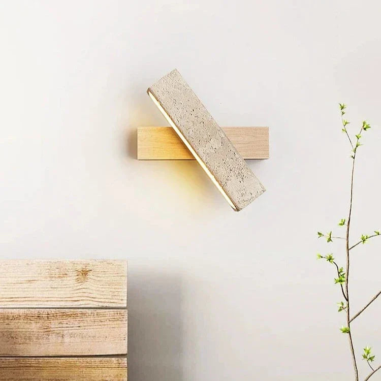 Travertine Wood Rotatable LED Wall Light