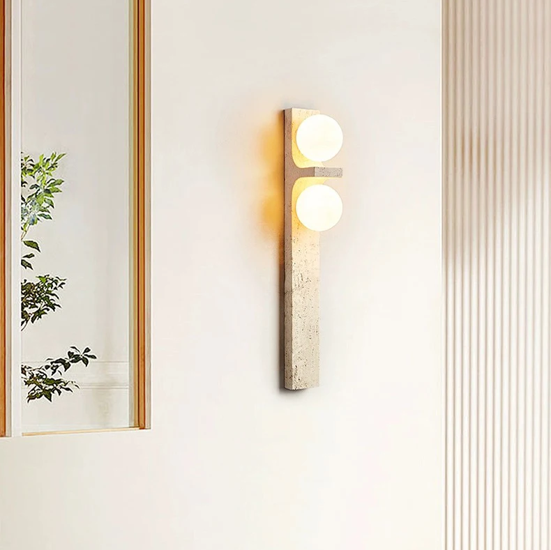 Long Strip Stone Travertine Wall Light