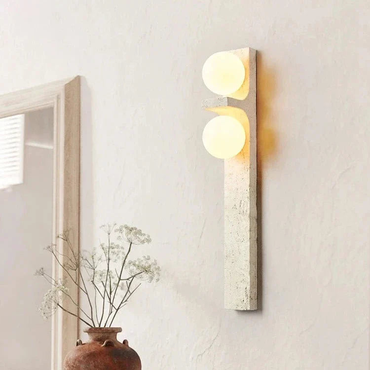 Long Strip Stone Travertine Wall Light