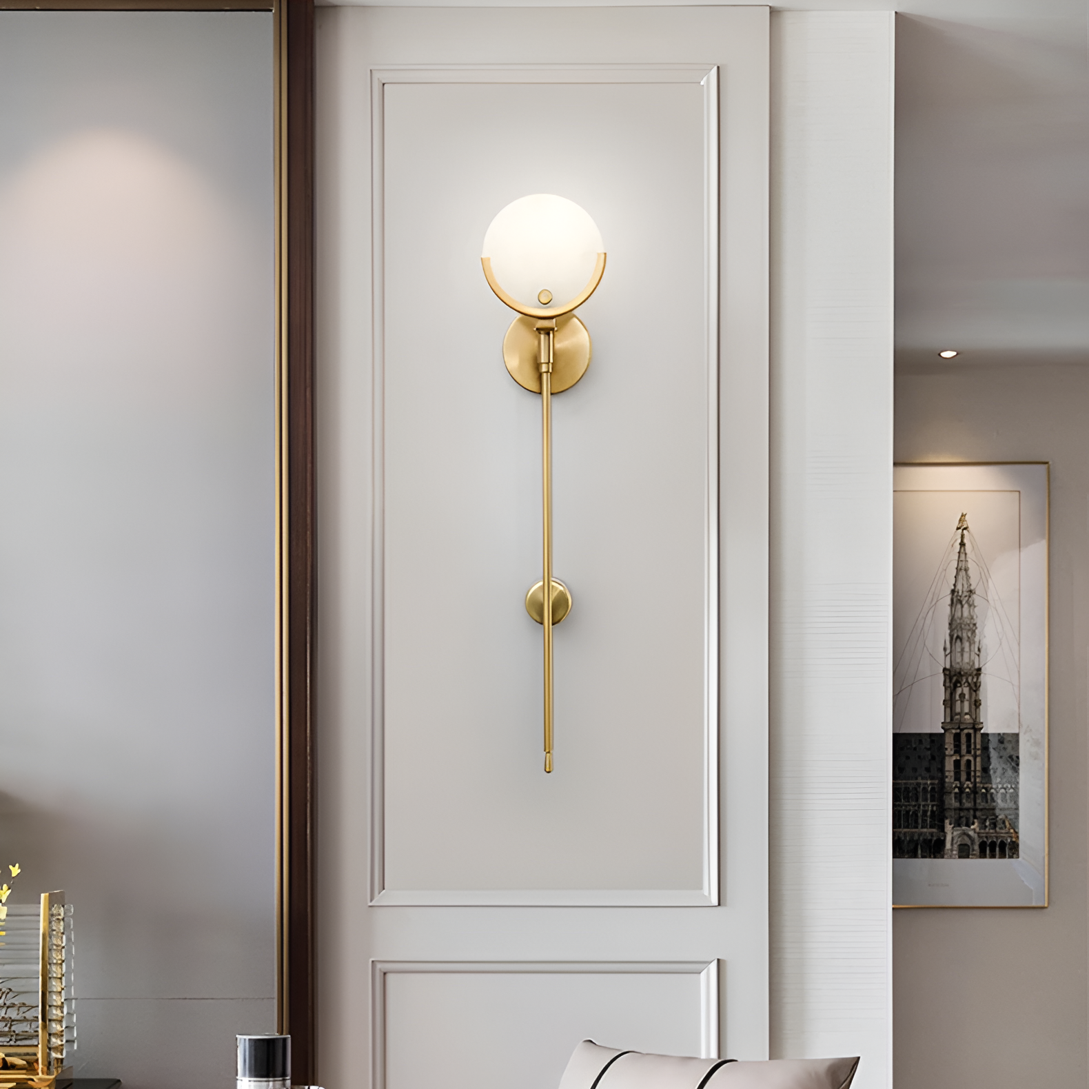 The Shine of Gold and Marble Wall Light