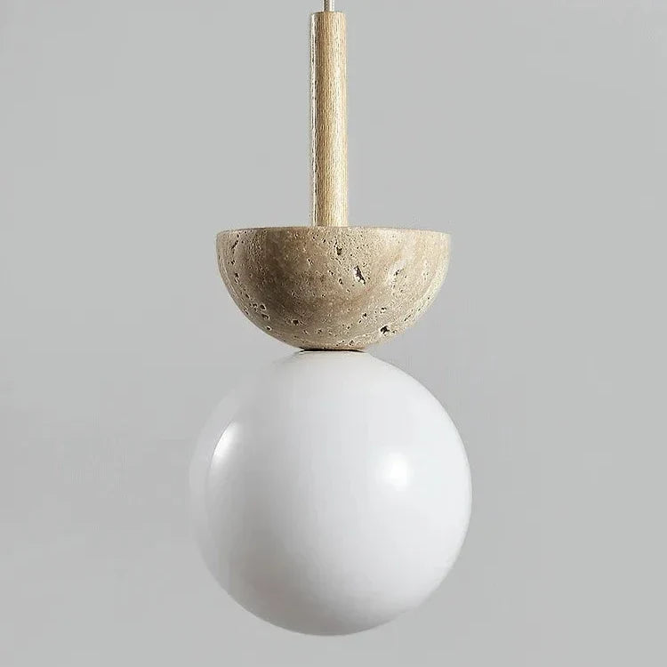 Round Travertine LED Pendant Light