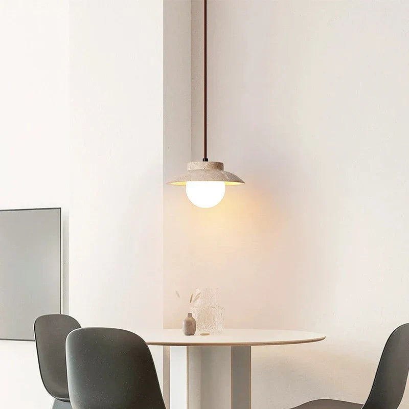 Travertine LED Stone Pendant Light