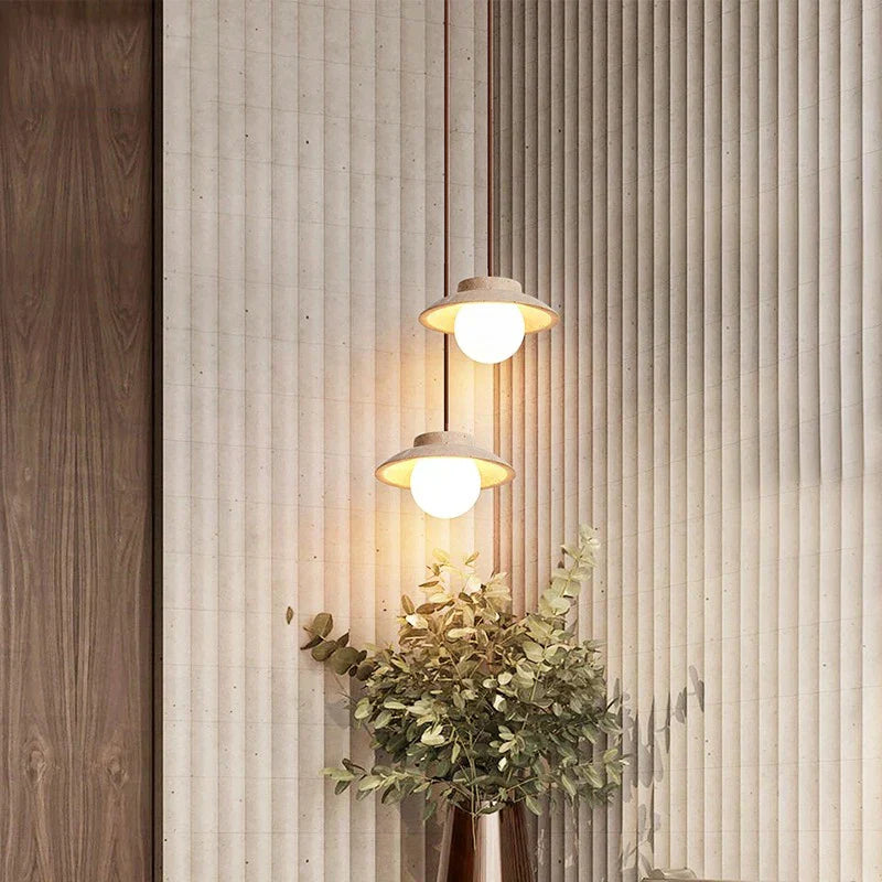 Travertine LED Stone Pendant Light