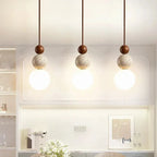 Elegant Glow Cream Stone Bedside Pendant Light