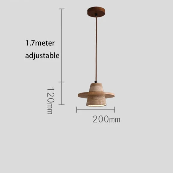 Travertine Medieval Wood Stone Pendant Light
