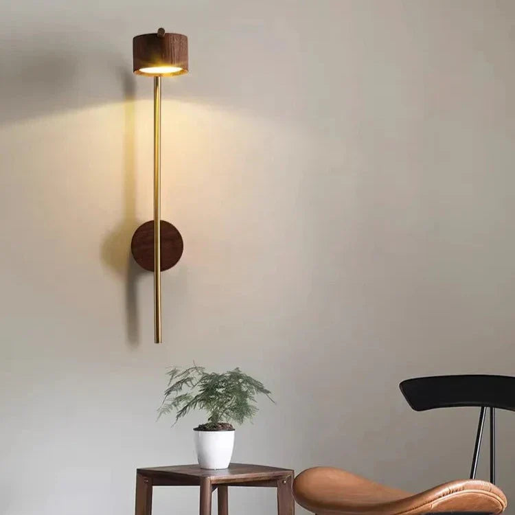 Wood Accent Bedside LED Wall Light
