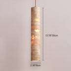 Cream Travertine Tube Pendant Light