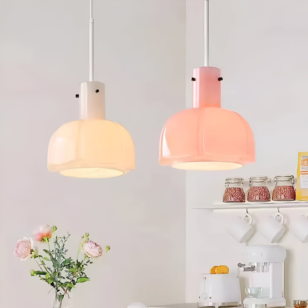 Nordic Flower Shaped Glass Pendant Light
