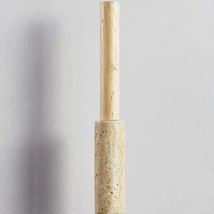 Cream Travertine Long Tube Pendant Light