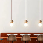 Travertine Stone Cream Retro Minimalist LED Pendant Light