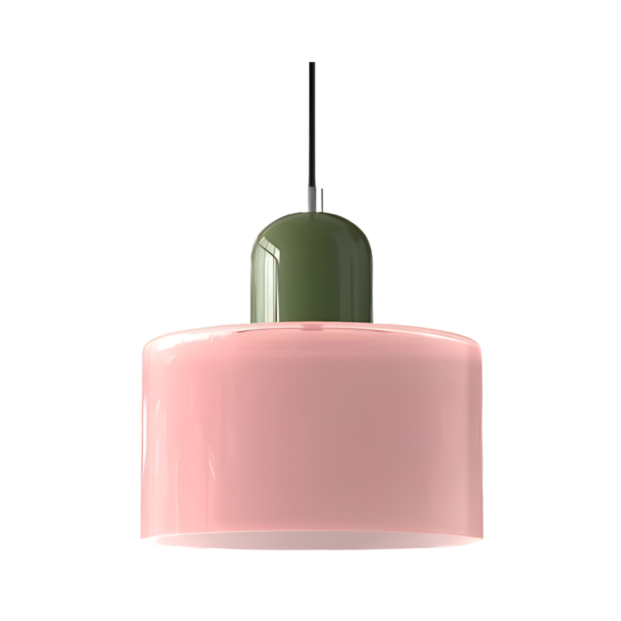 Nordic Iron Body Two-Tone Glass Pendant Light