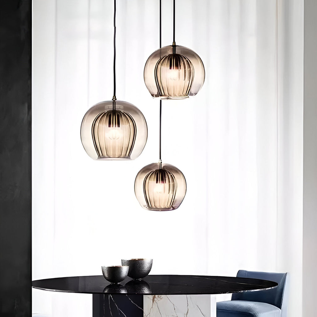 Retro Glass Globe Shape Pendant Light
