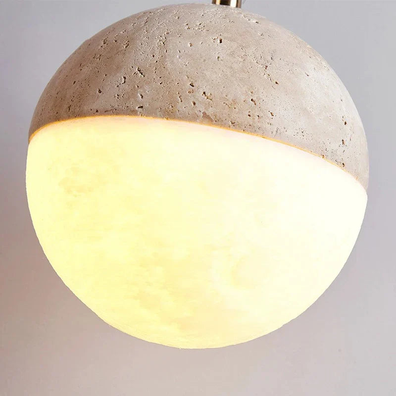 Travertine Ball Pendant Light