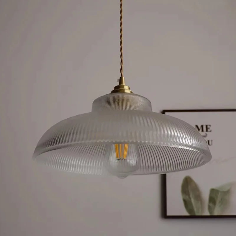 Vintage Green Glass Pendant Light