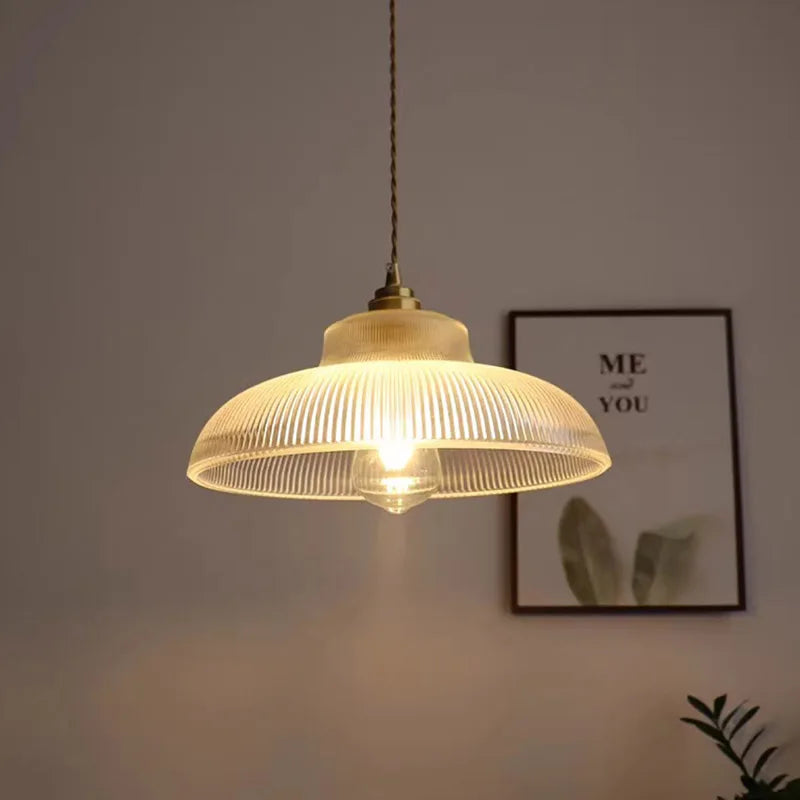 Vintage Green Glass Pendant Light