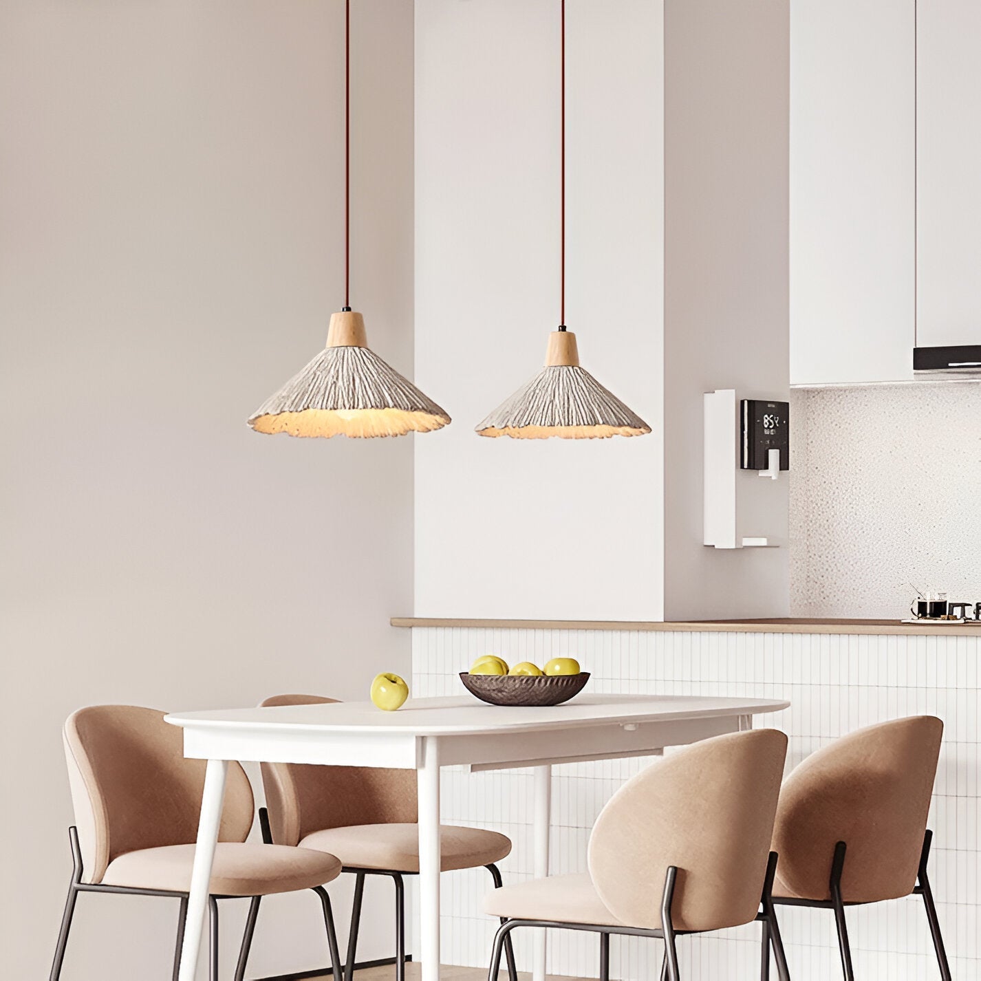Cream Retro Wabi-Sabi LED Pendant Light