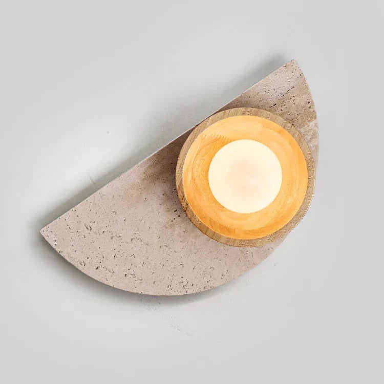 Travertine Half Moon Wall Light