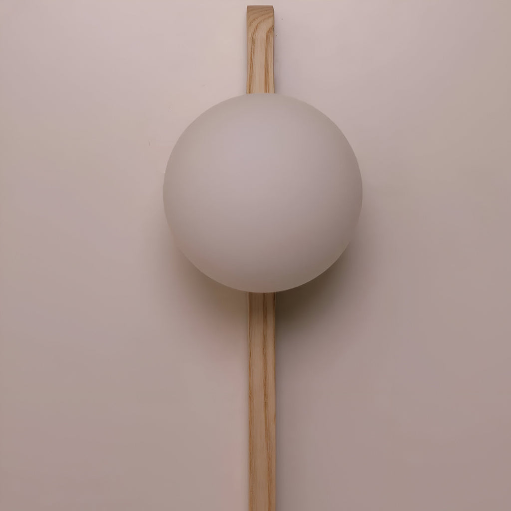 Thais Wood Nordic Glass Wall Light