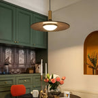 Nordic Style Walnut-Finish Iron Pendant Light