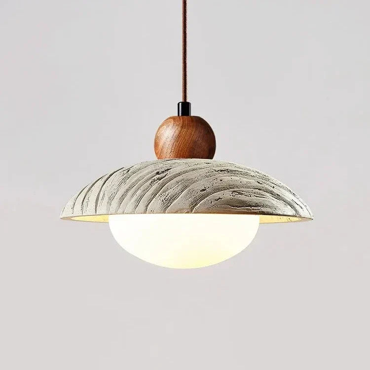 Wabi-sabi Style Travertine Cement Pendant Light