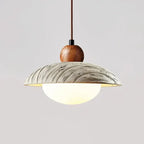Wabi-sabi Style Travertine Cement Pendant Light
