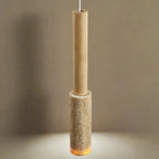Cream Travertine Long Tube Pendant Light