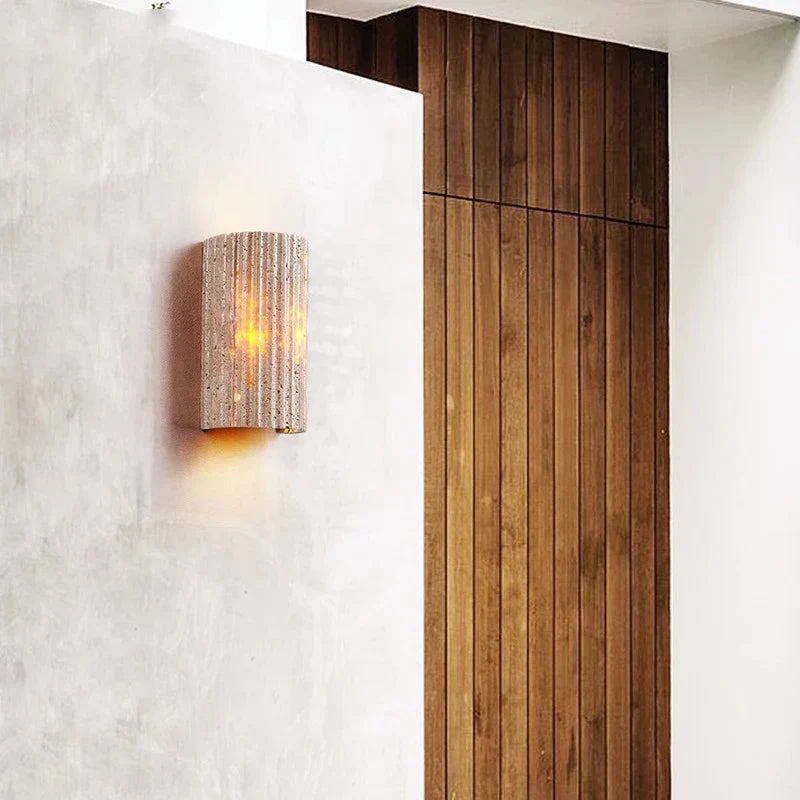 Solaro Travertine Garden Outdoor Wall Light