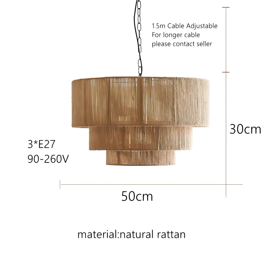 The Elegant Woven Waterfall Rattan Pendant Light