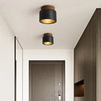 Travertine Mounted Black Stone Ceiling Light Fixture