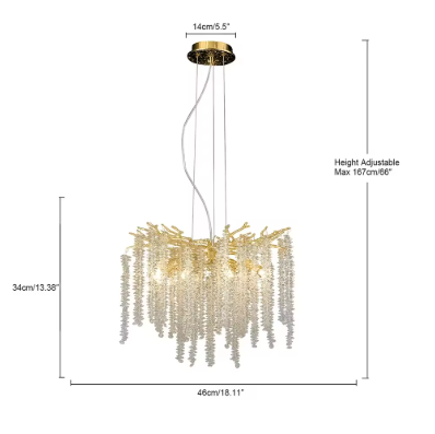 Elegant Crystal Aluminum Ceiling Chandelier