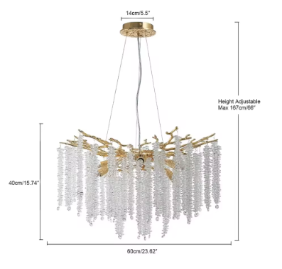 Elegant Crystal Aluminum Ceiling Chandelier