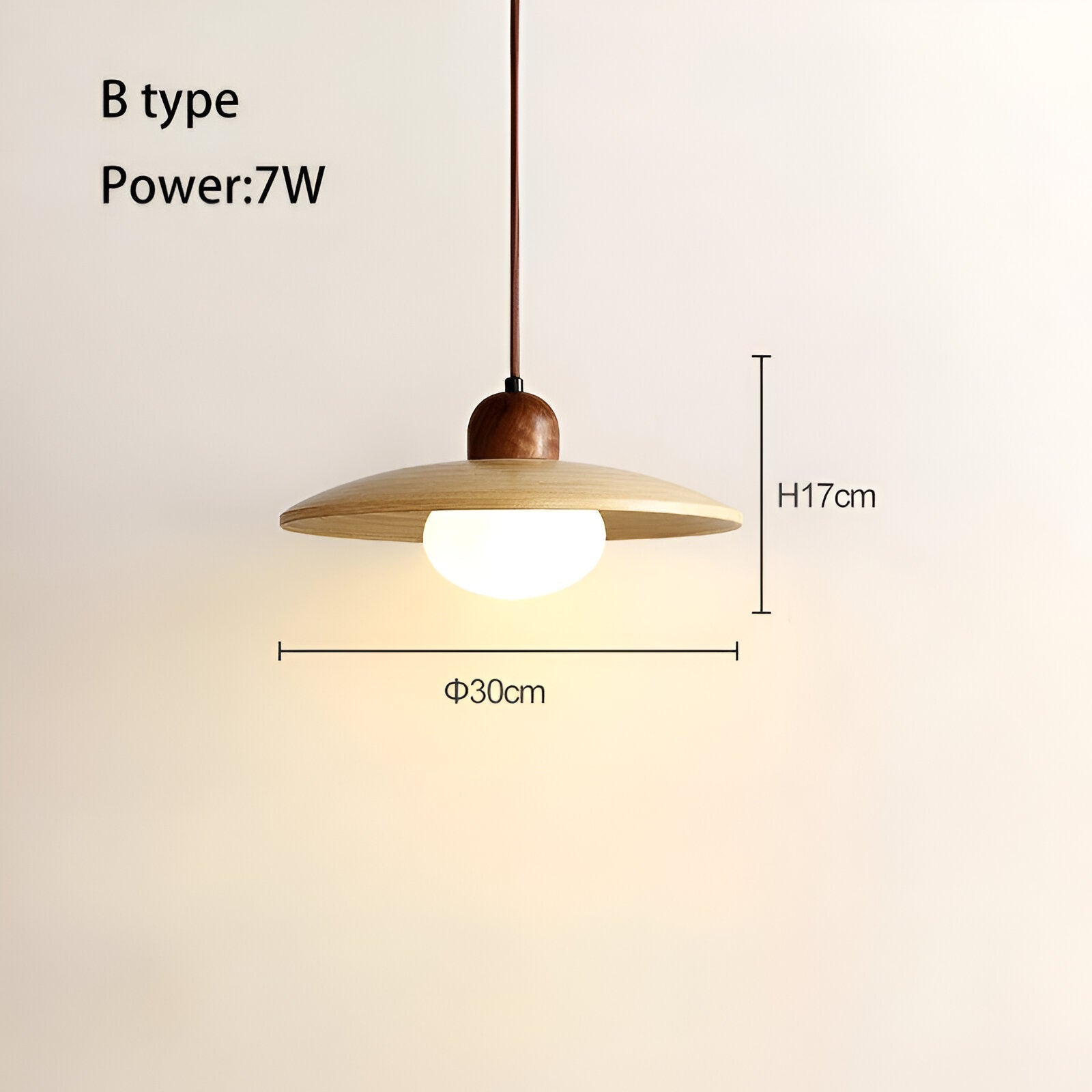 Elara Japandi Wood Elegance Pendant Light