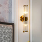 The Lumina Bloom Brass Crystal Japandi Wall Lamp