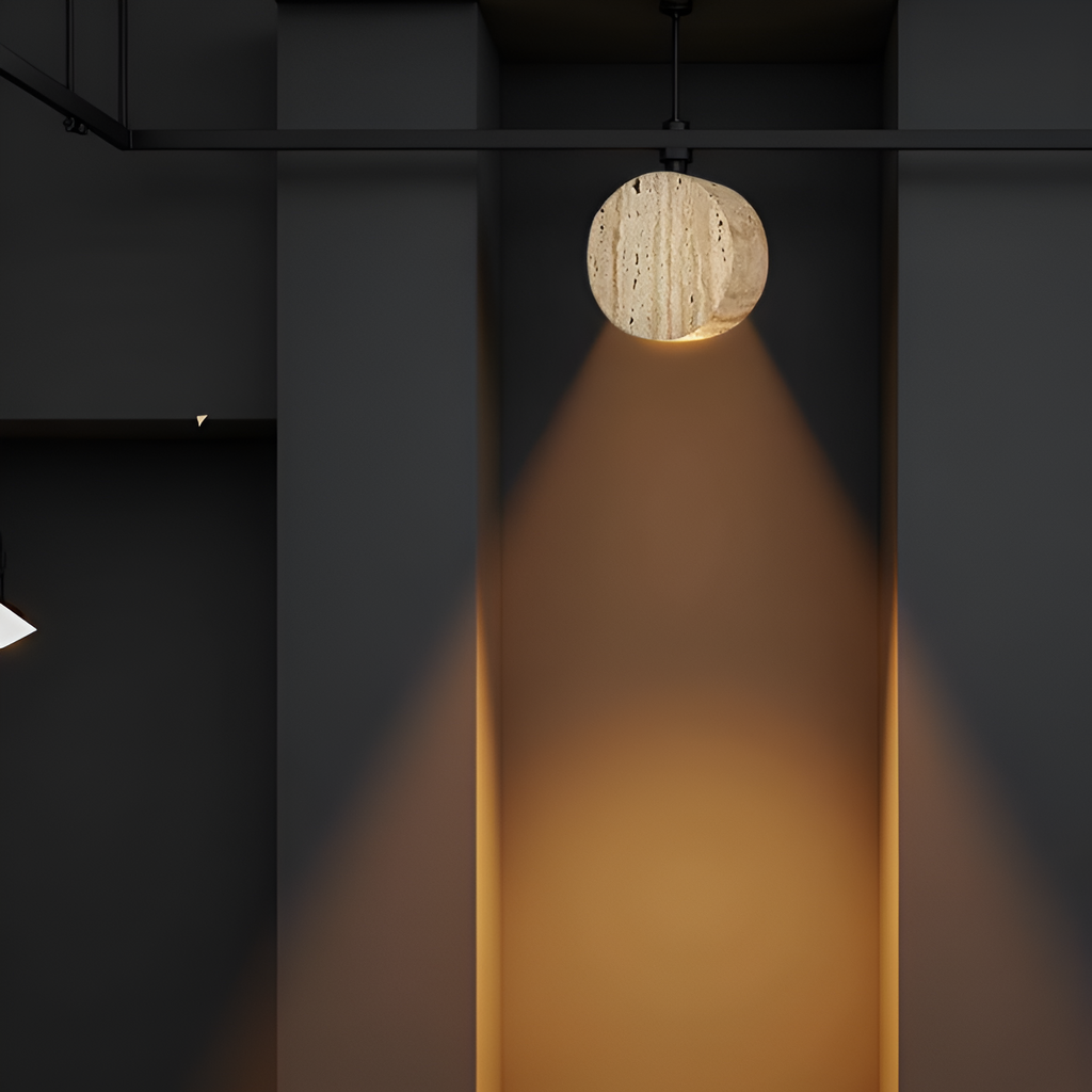 Japanese Wabi Sabi Natural Travertine Stone Wall Light