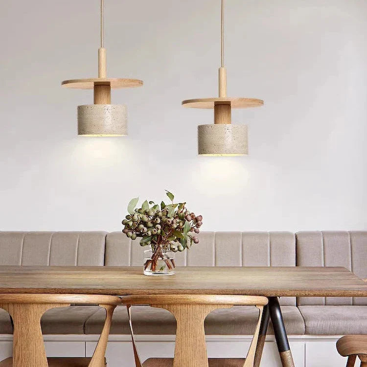 Travertine Vintage Retro Style Pendant Light
