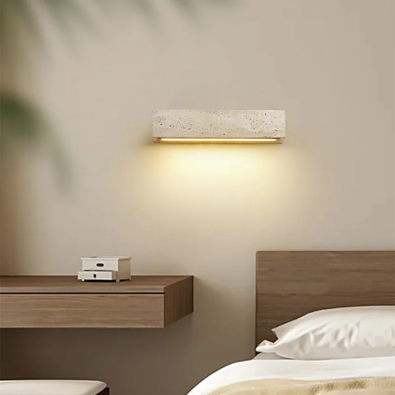 Modern Creative Yellow Travertine Stone Wall Light