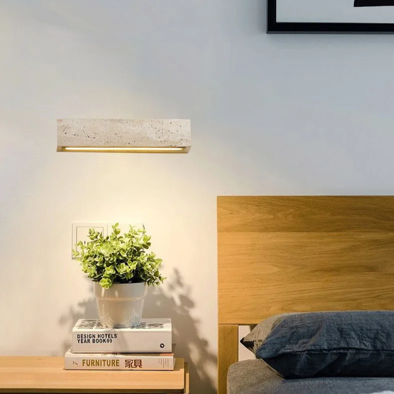 Modern Creative Yellow Travertine Stone Wall Light