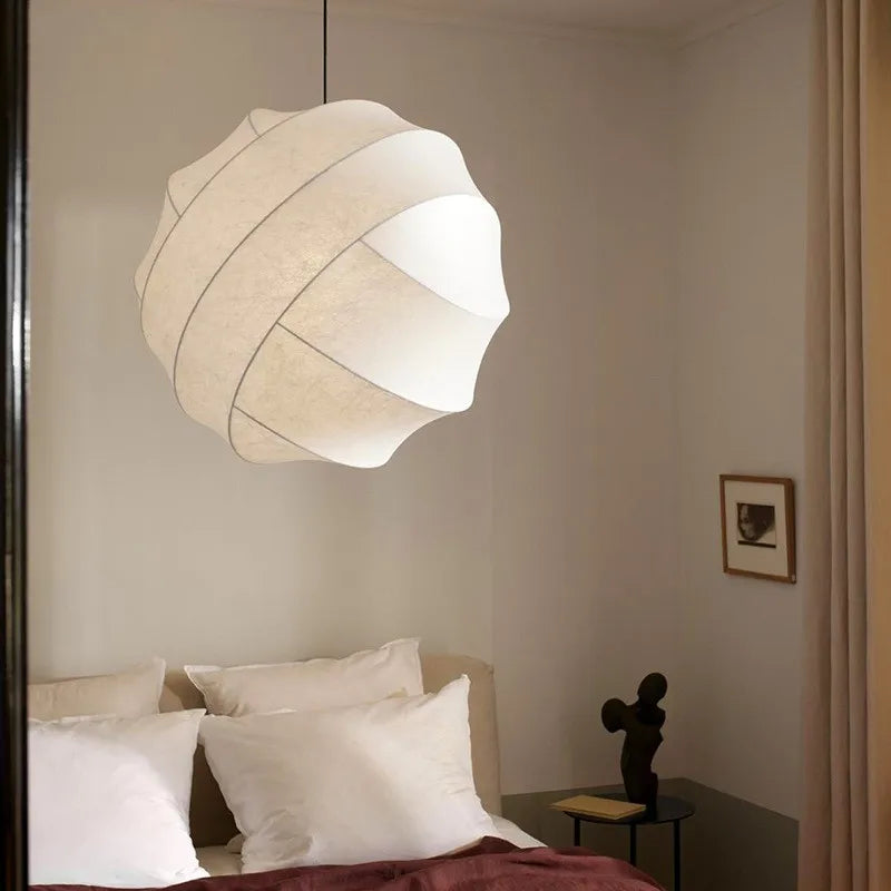 Wabi Sabi Silk Ball Japandi Pendant Light