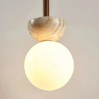 Round Travertine LED Pendant Light