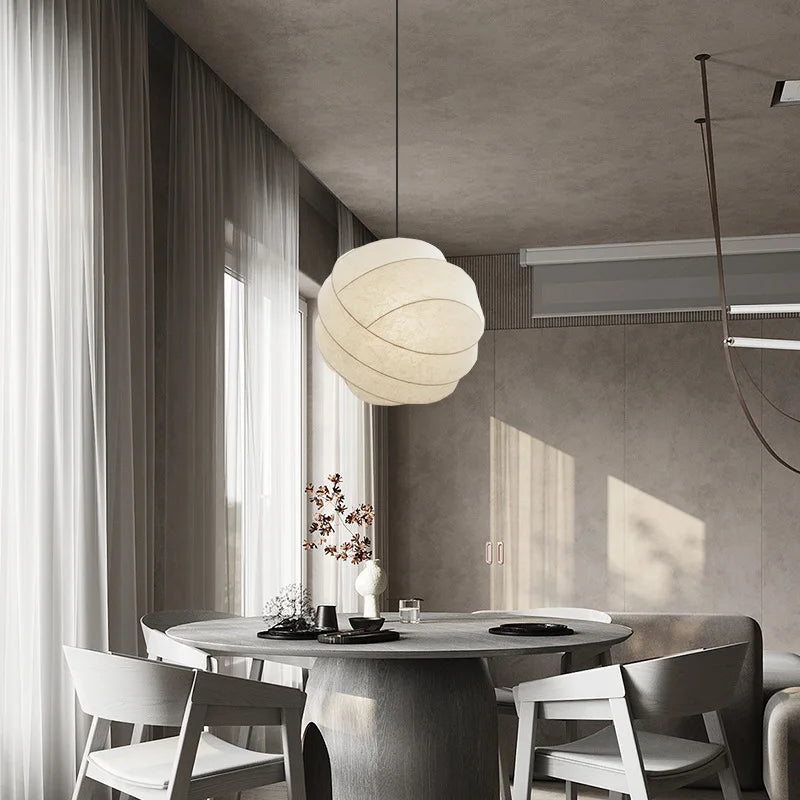 Wabi Sabi Silk Ball Japandi Pendant Light