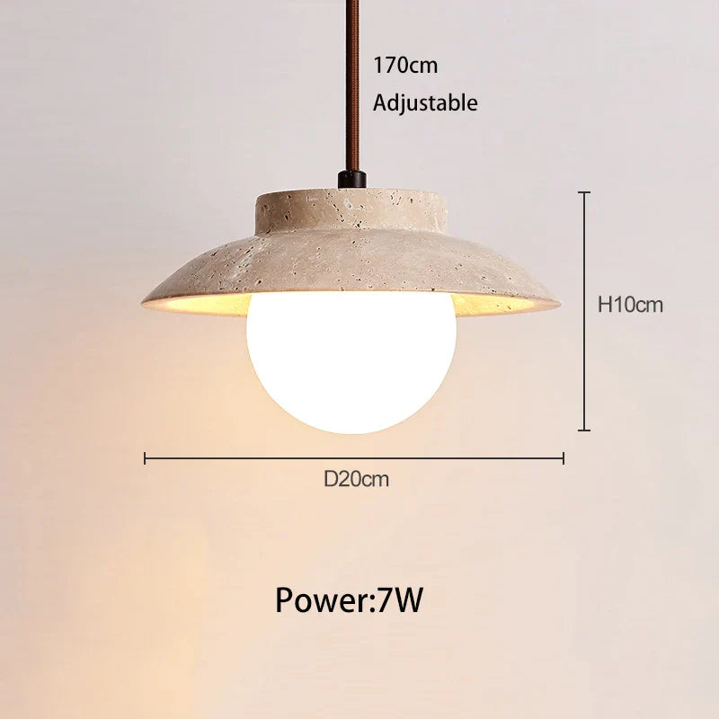 Travertine LED Stone Pendant Light